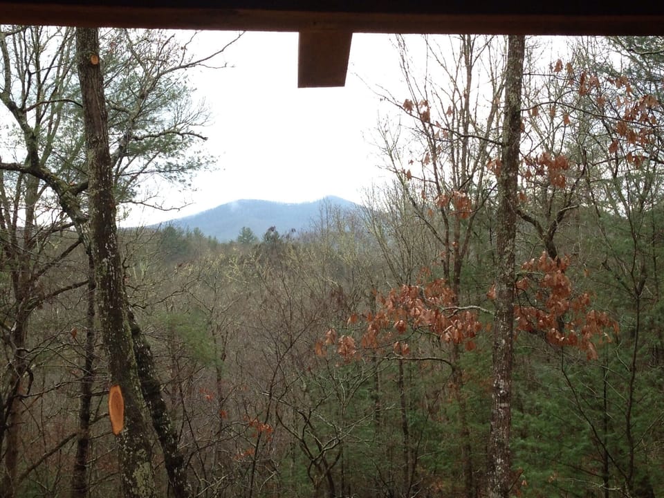 Our back porch view in winter/spring is a partial Mountain View!