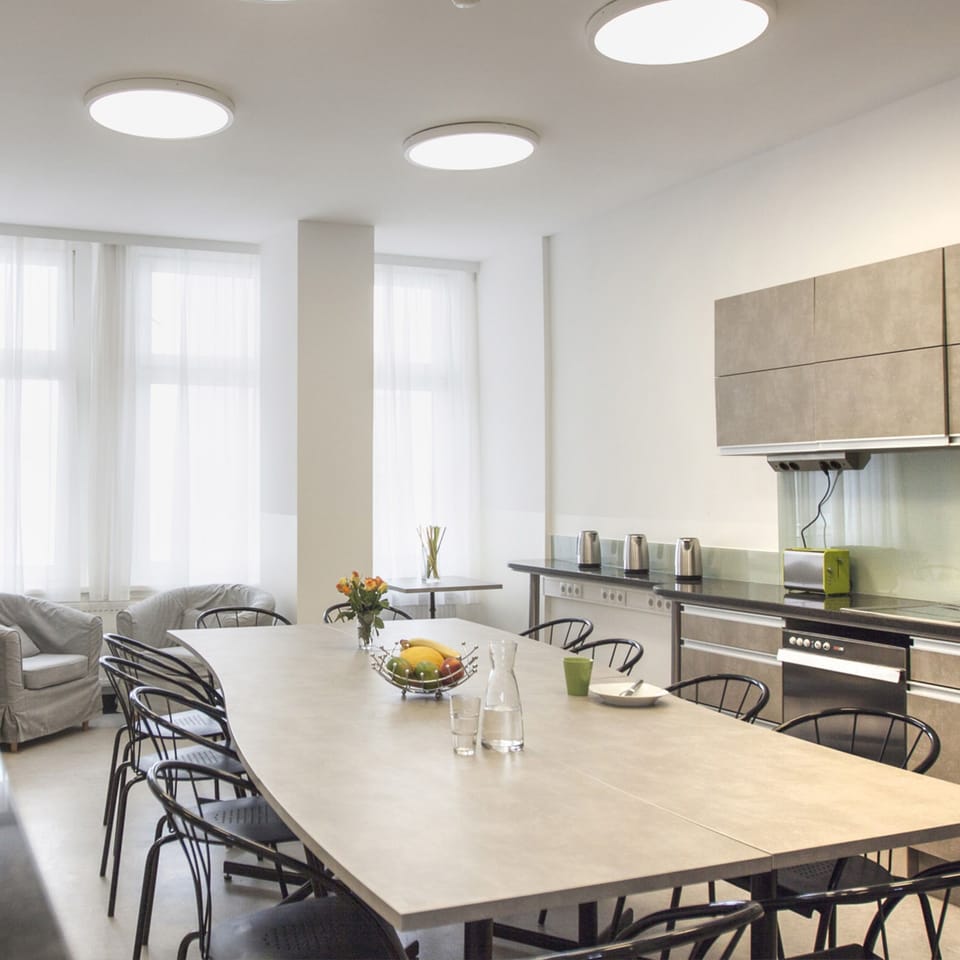 Shared fridge, microwave, espresso maker