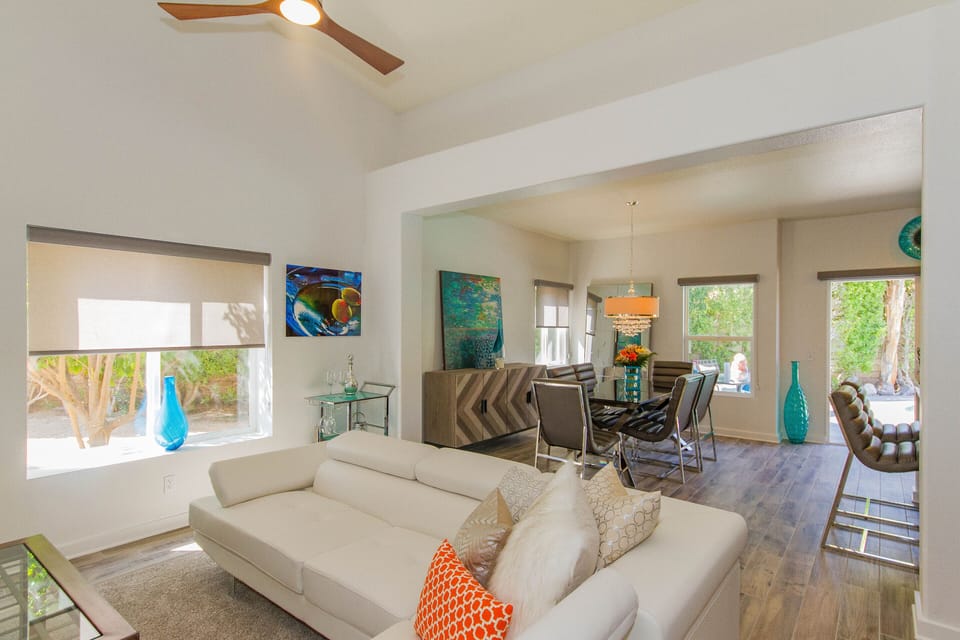Spacious living and dining