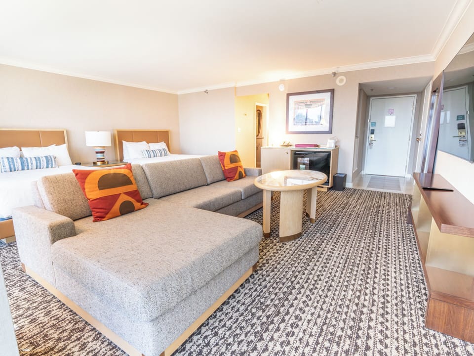 Premium bedding, pillowtop beds, in-room safe, desk