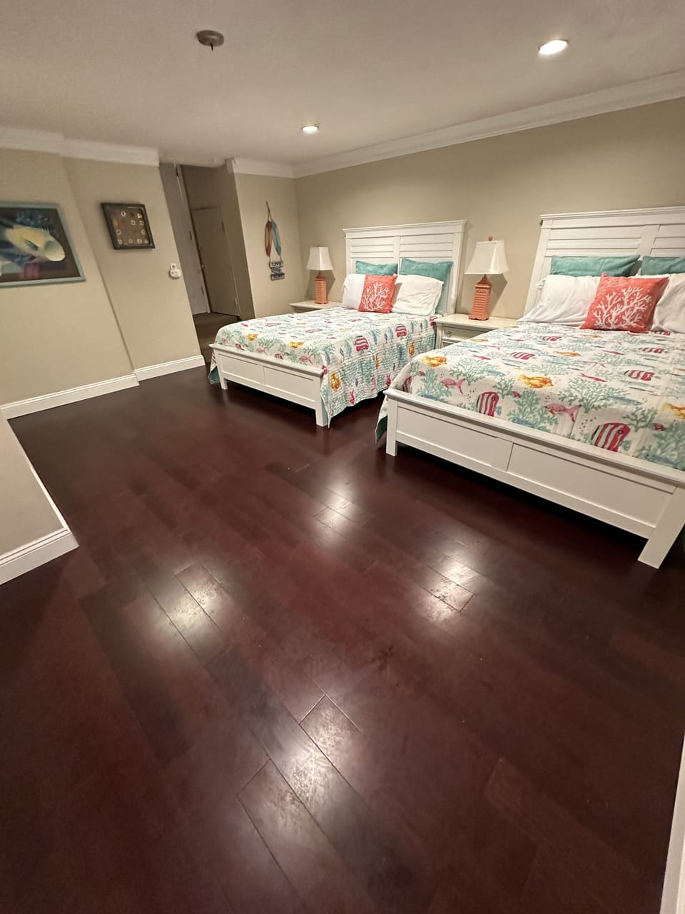 1st floor dual queen bedroom with 50" smart TV