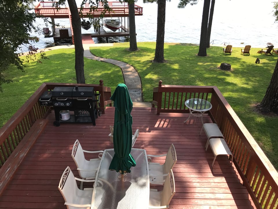 Patio with 3 grills , charcoal, propane, even a traeger wood pellet grill! 