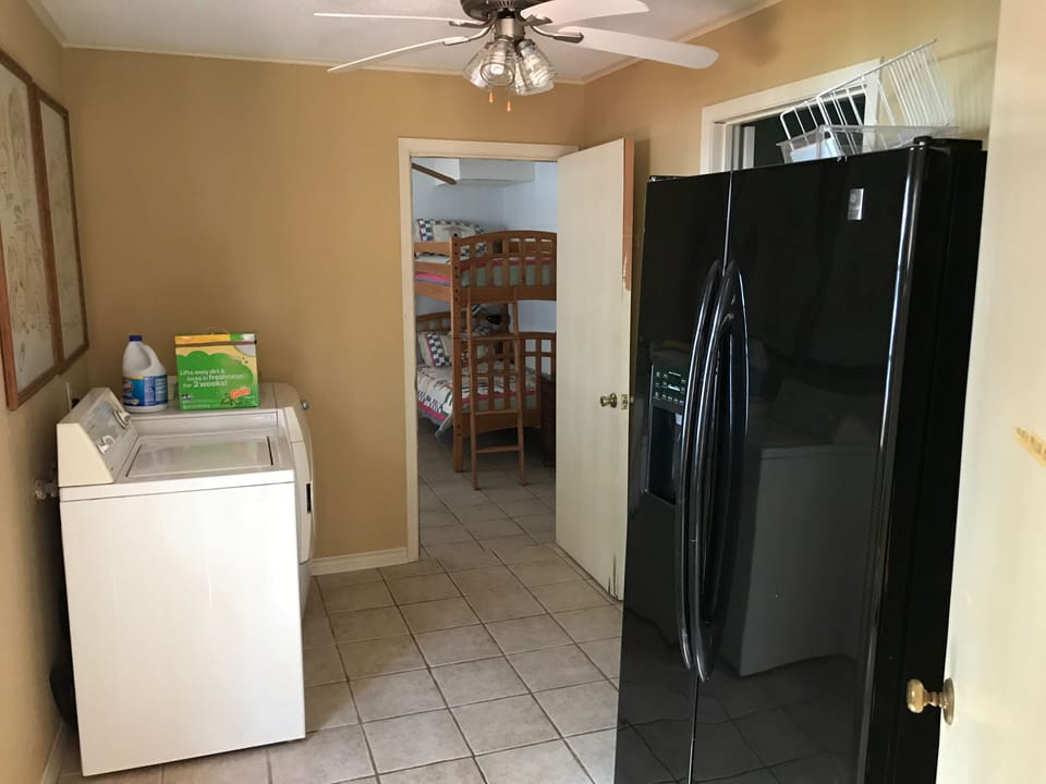 Full size washer and dryer with extra refrigerator , 
