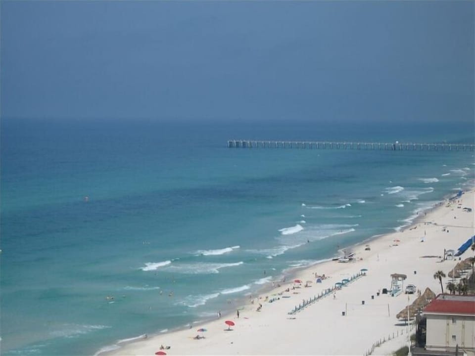 up beach and local pier