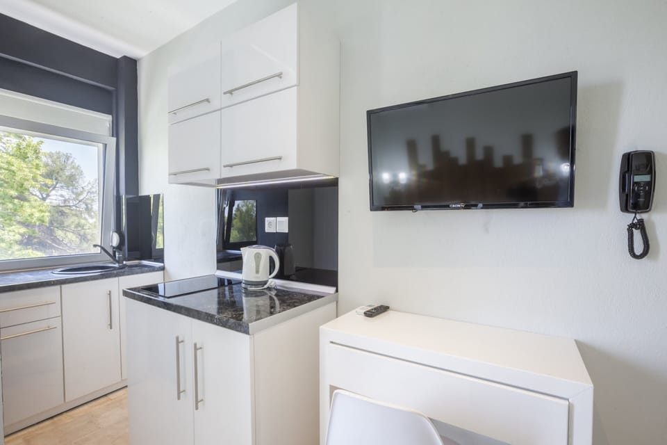 Deluxe Double Room | Private kitchen | Fridge, stovetop, electric kettle, cookware/dishes/utensils