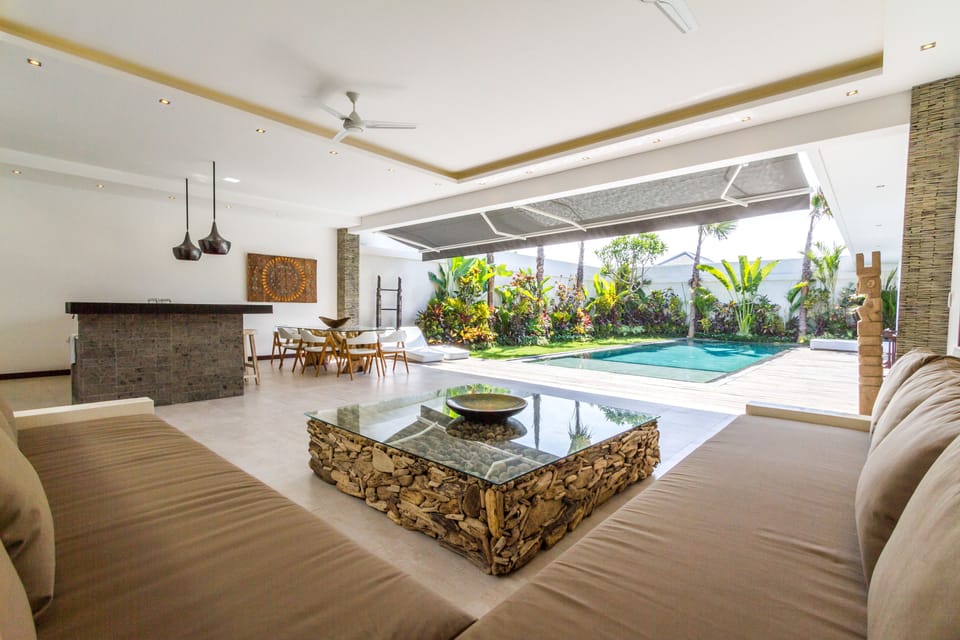 Family Villa, 3 Bedrooms, Non Smoking, Pool View | Living area | Flat-screen TV