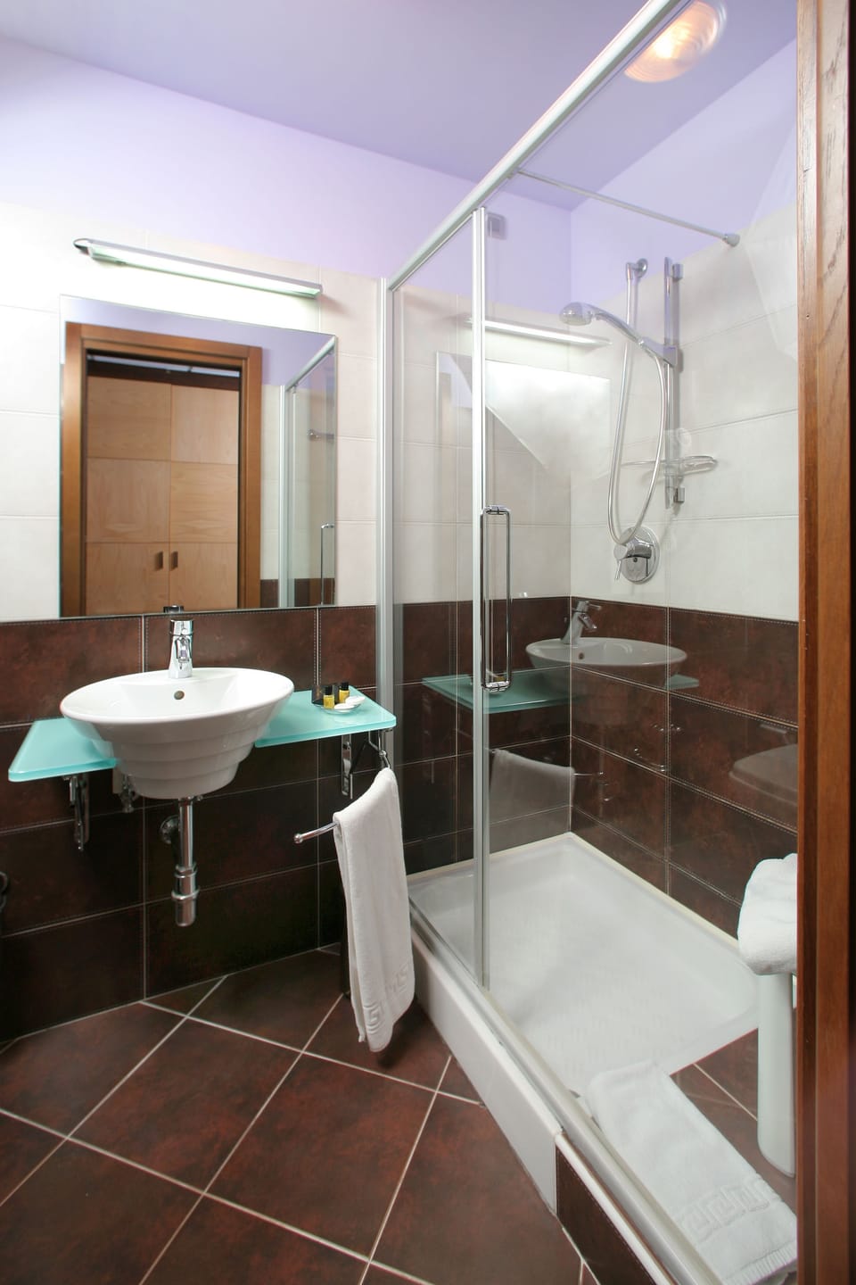 Shower, free toiletries, hair dryer, bidet