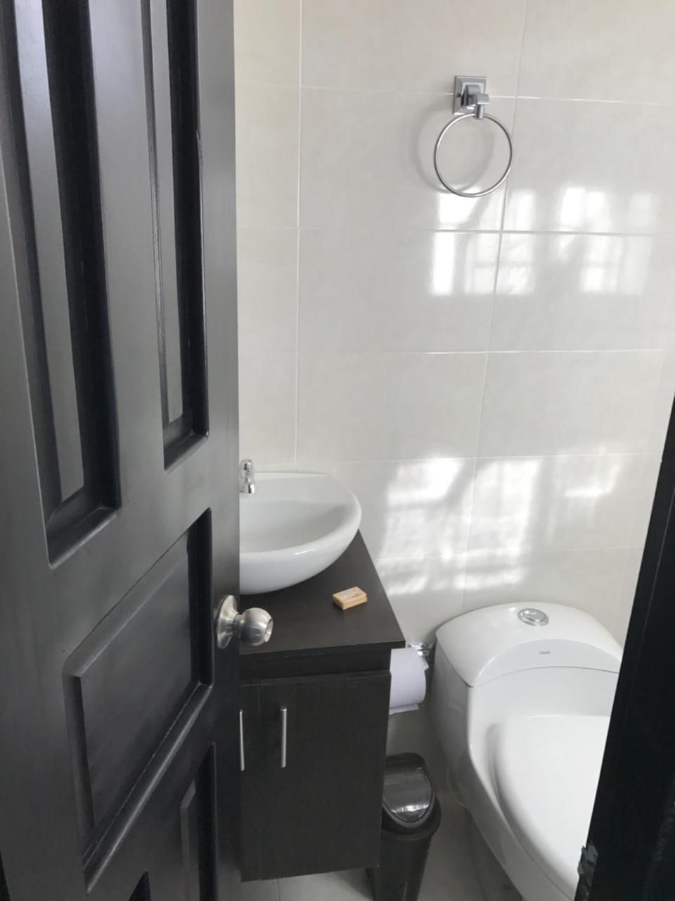Shower, designer toiletries, towels