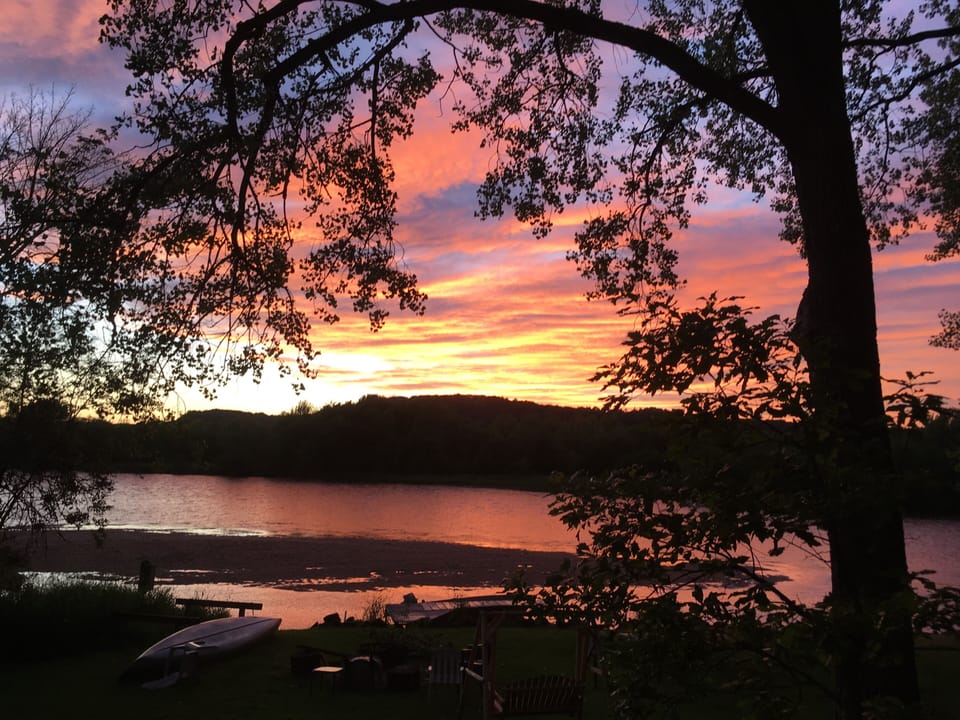 Gorgeous sunsets across the water with view from the deck or waterside campfire.
