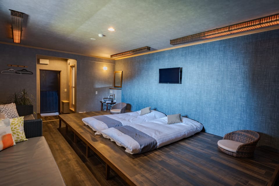 Japanese-Style Corner Room with Open-Air Bath and Sea View - Ground Floor | WiFi (free), bed sheets