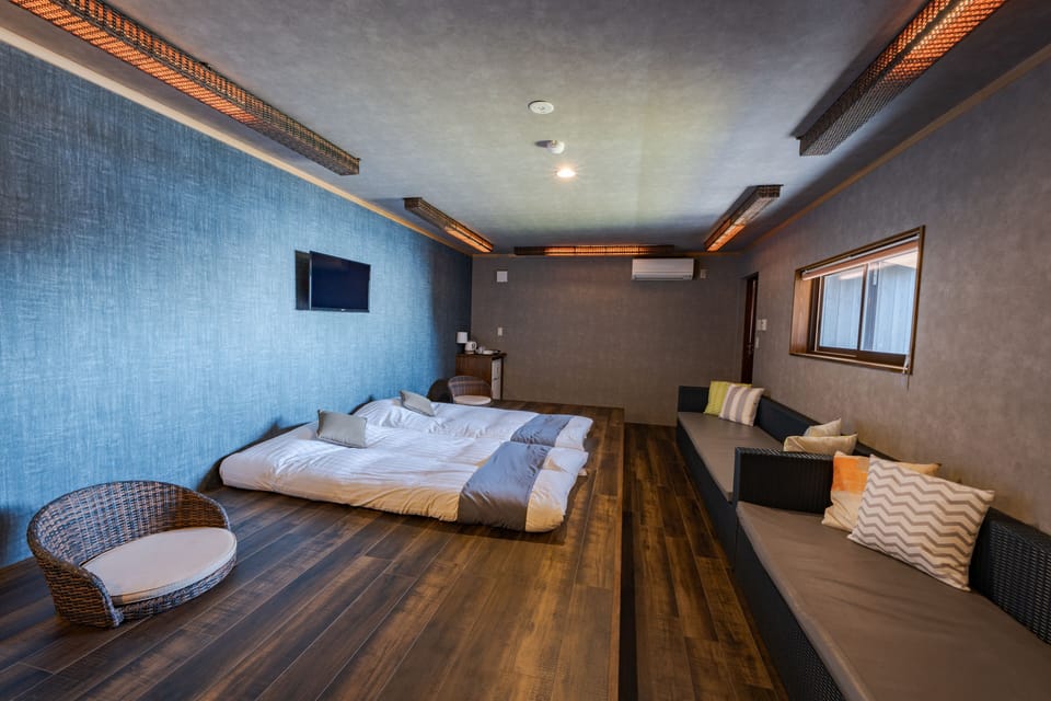 Japanese-Style Corner Room with Open-Air Bath and Sea View - Ground Floor | WiFi (free), bed sheets