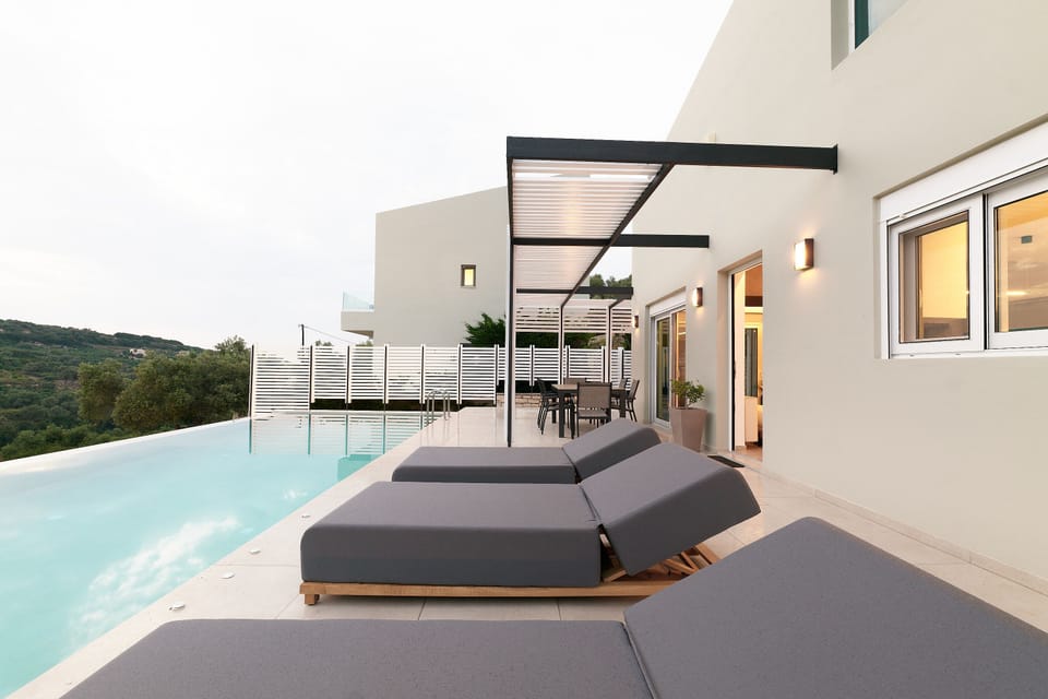 Sunbeds near the pool.
