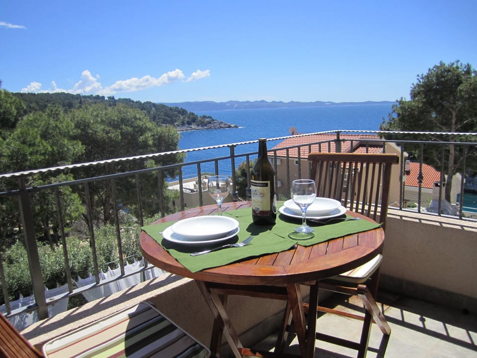 View from upstairs balcony