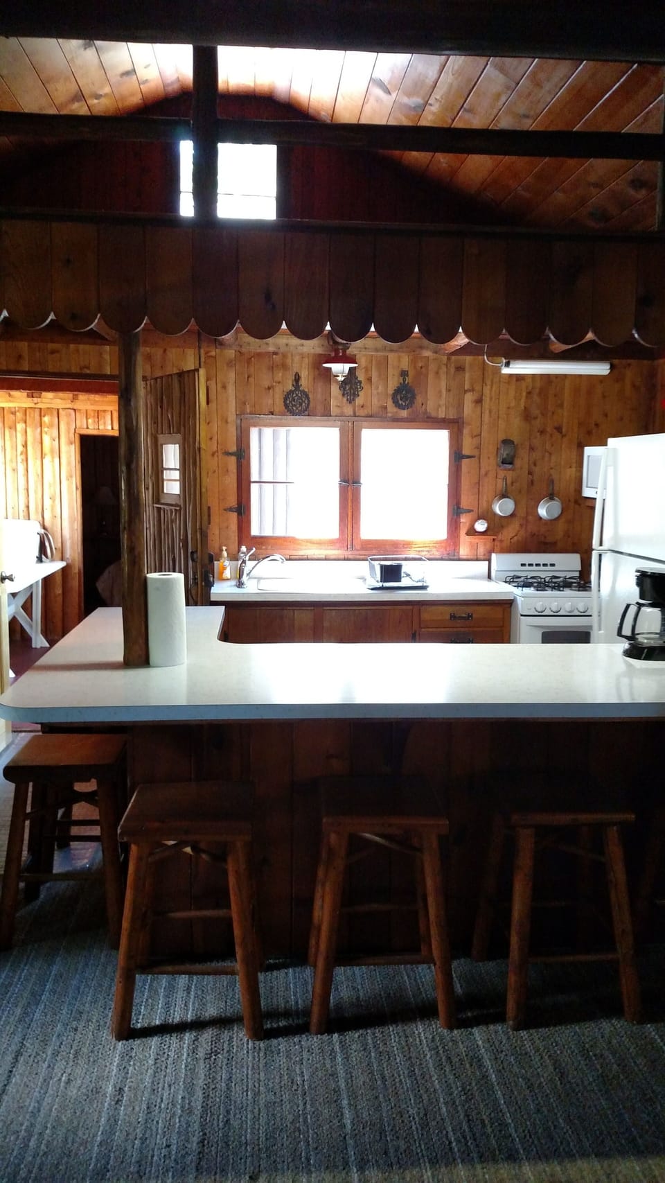 View of Kitchen area. Has view of lake.
