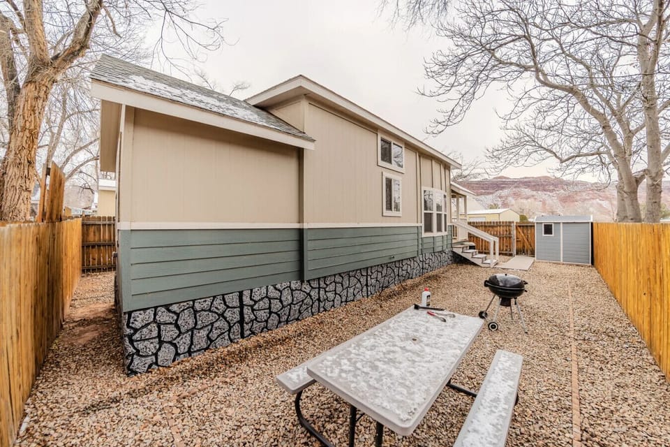 Picnic area and charcoal grill