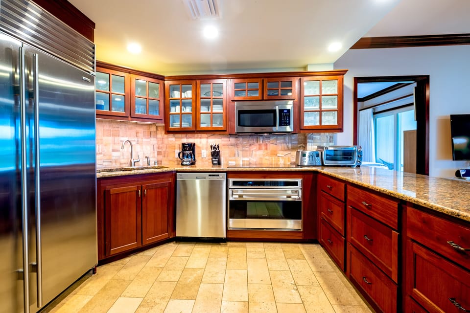H205_Kitchen with Sub-Zero fridge, Wolf stove, quietest dishwasher