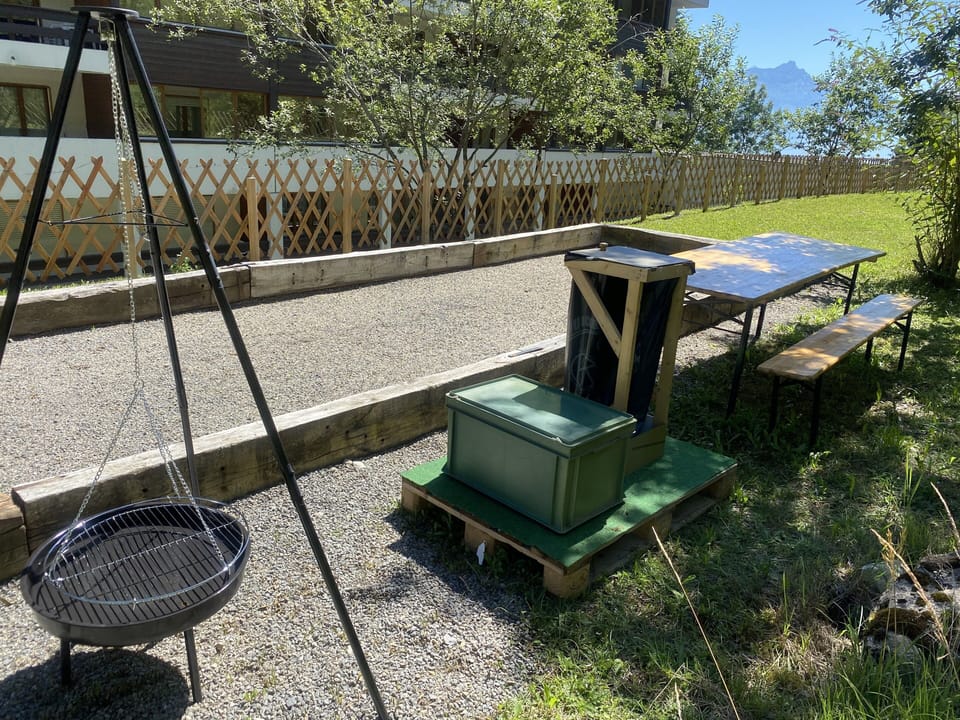 BBQ area for guests staying in Les Cretes