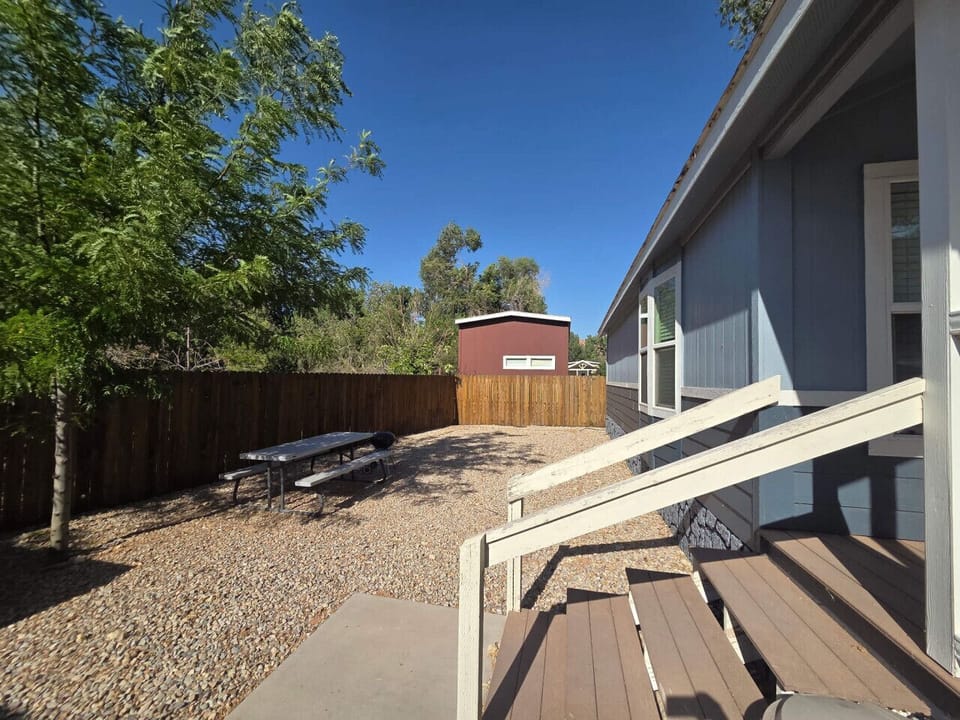 Picnic area with charcoal grill
