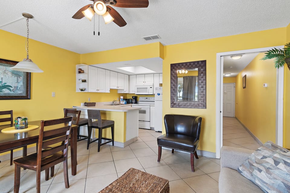 Kitchen with breakfast bar.