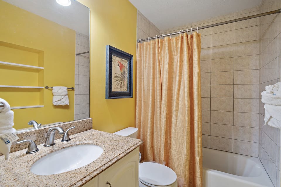 Full bath with shower/tub combo.