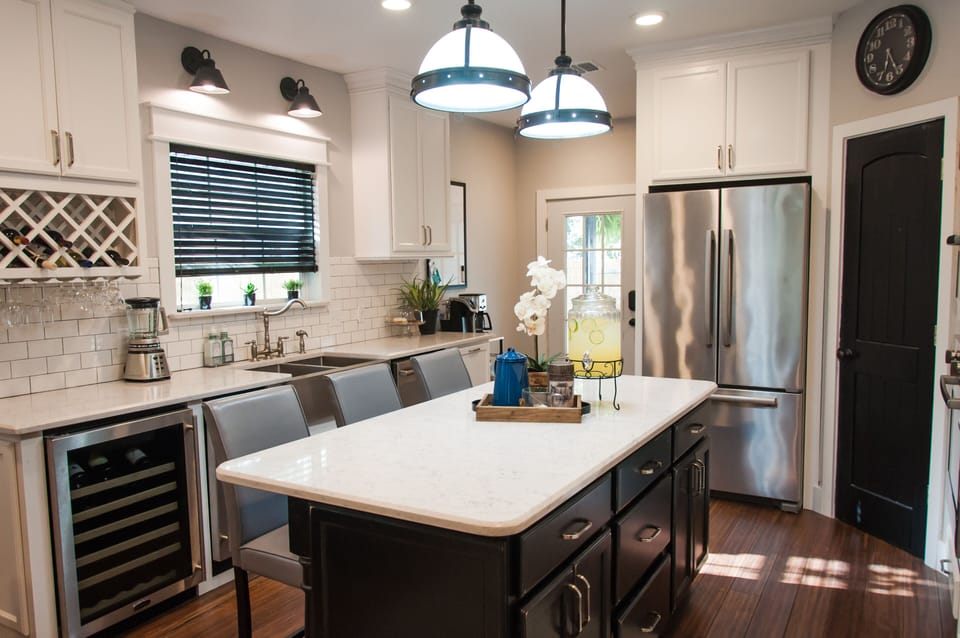 Beautiful brand new kitchen with built in wine fridge