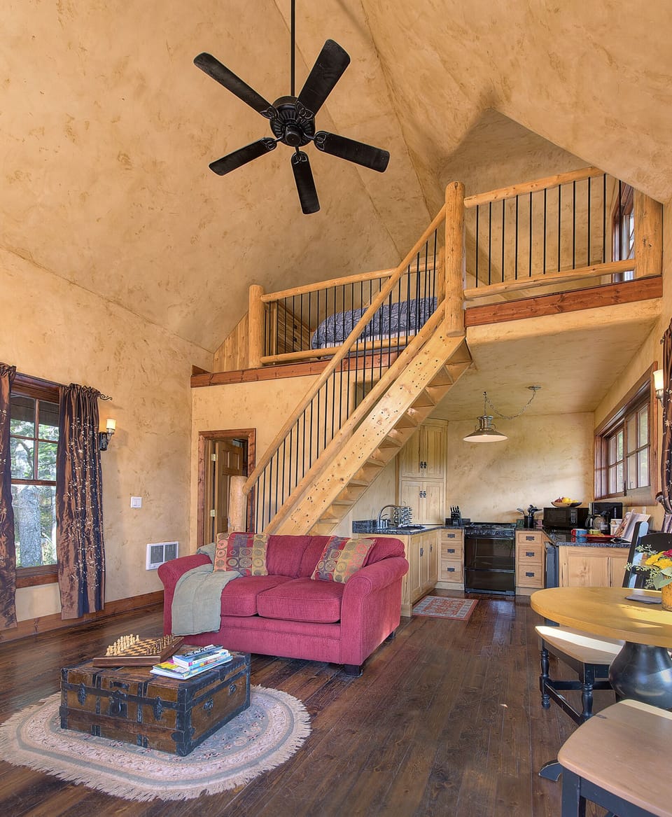 The cabin is small and thoughtfully laid out.  Perfect for a relaxing getaway!