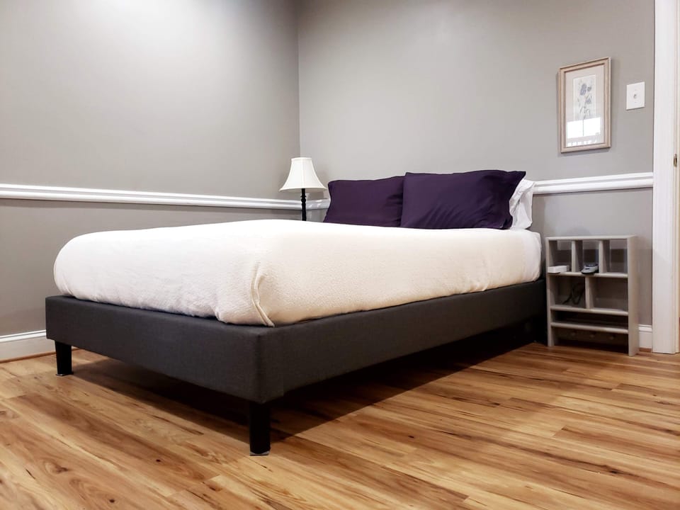 Queen bed comfort.