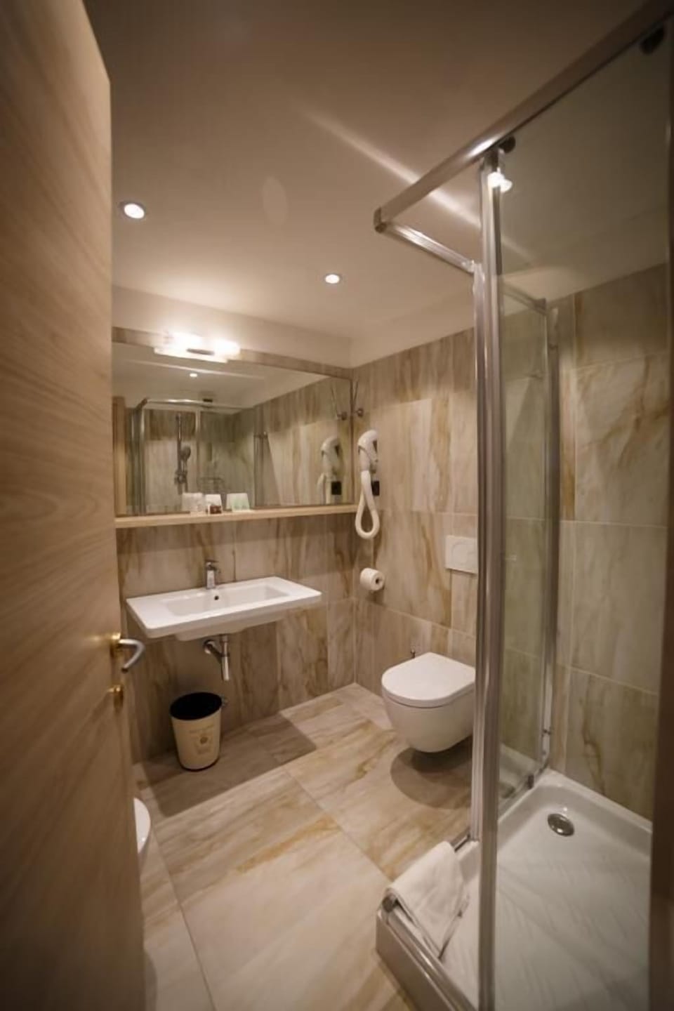 Free toiletries, hair dryer, bidet, towels