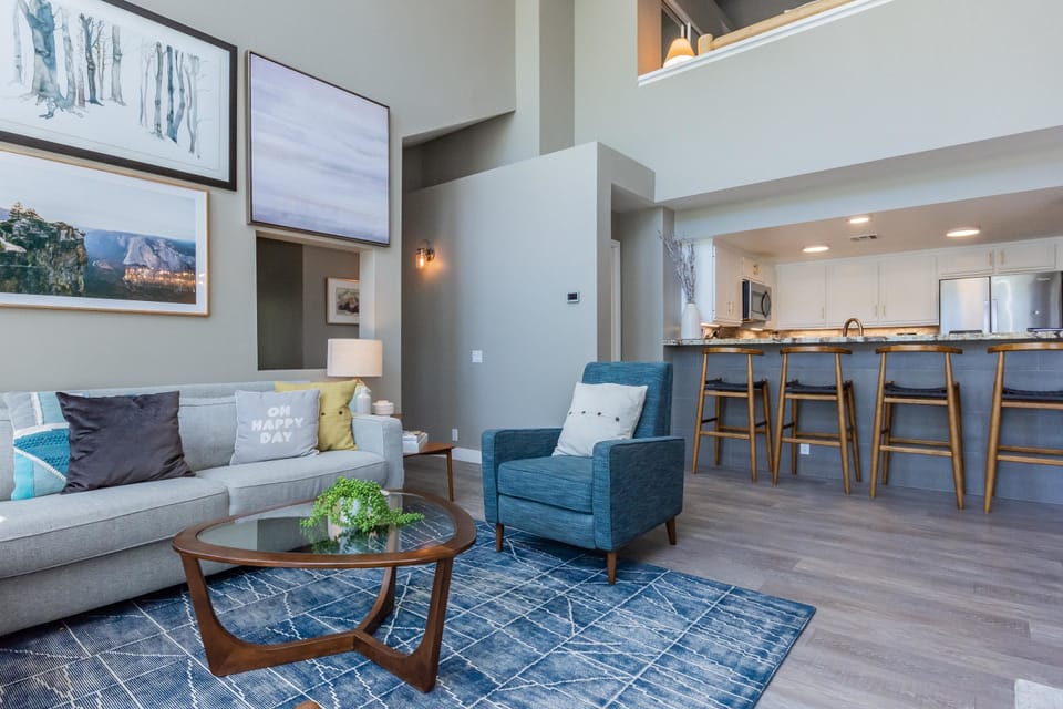Condo, 3 Bedrooms, Mountain View (Snowcreek #888 Phase V) | Living area | Flat-screen TV, fireplace, DVD player