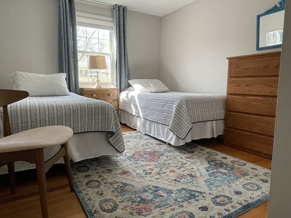 Bedroom 3: two twins, closet, dresser, window a/c unit