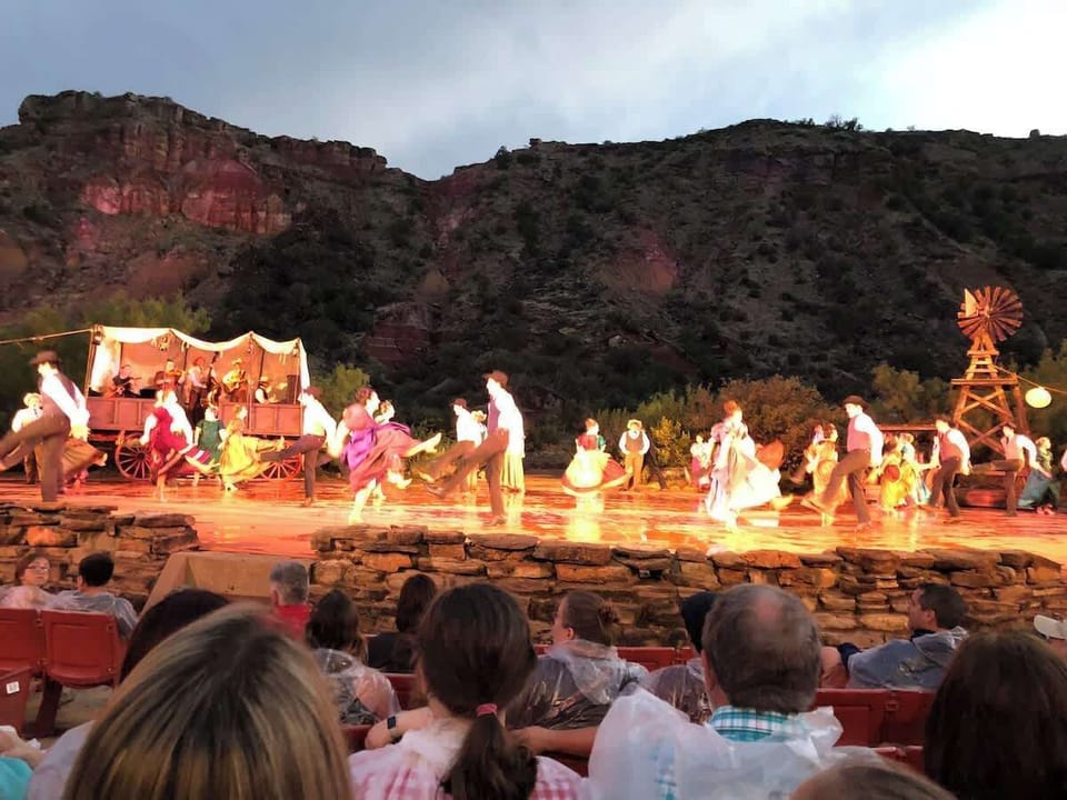 The musical drama TEXAS shows at the Palo Duro Canyon  State Park amphitheater June through August and is a must see! They also serve BBQ before the show for an extra $15 per person.