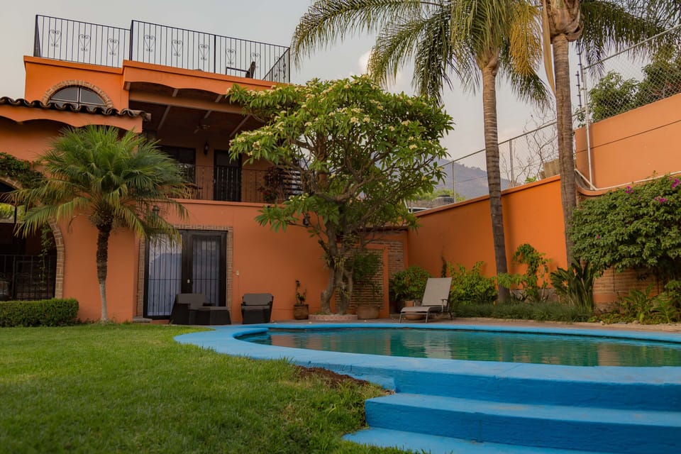 Your Suite is upstairs. Shared pool.