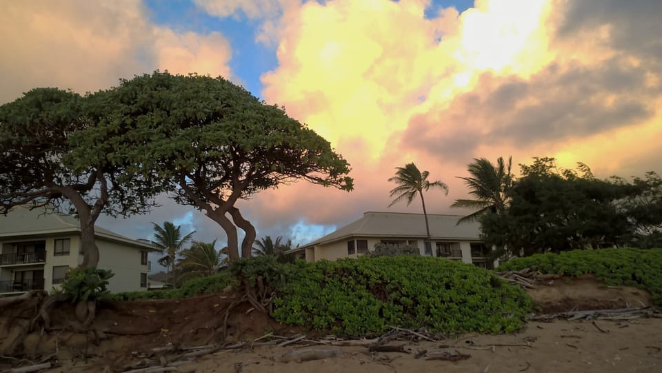 Sunrise view of condos from the beach every morning it is natures art