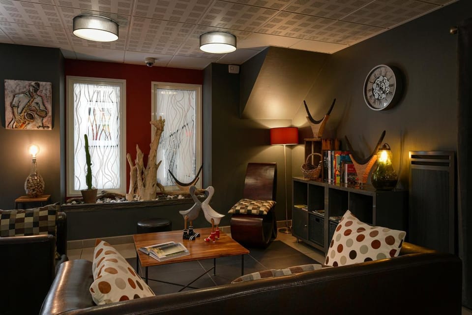 Flat-screen TV, books
