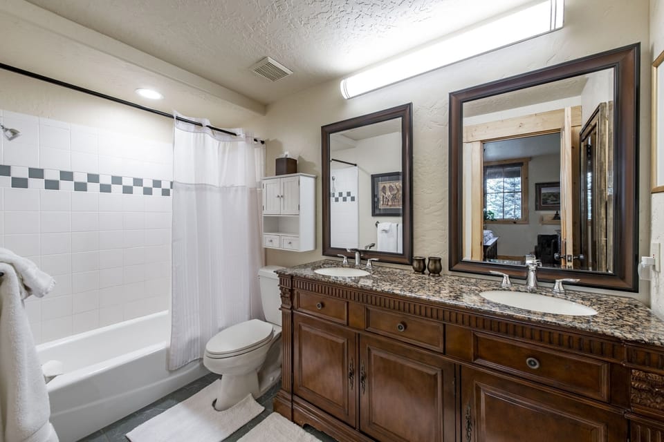 Guest Master Bathroom Newly Decorated with 2 Vanities
