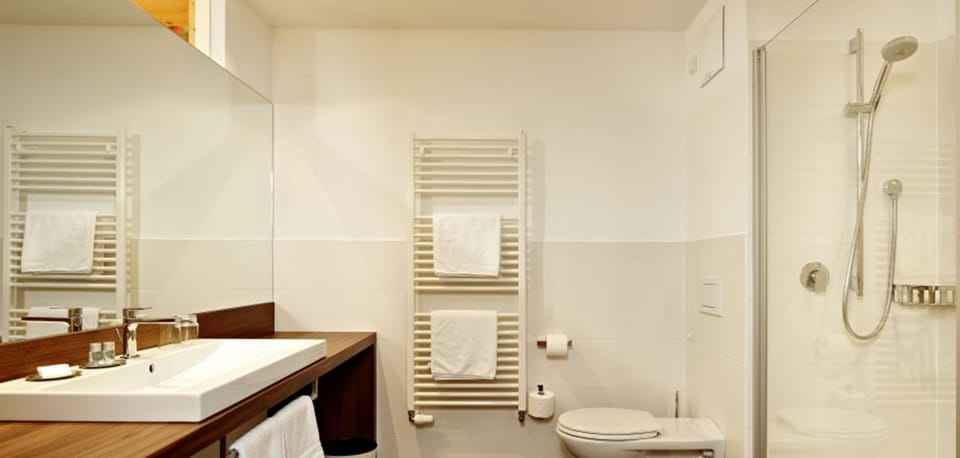 Deluxe Double Room, 1 Bedroom | Bathroom | Shower, free toiletries, hair dryer, bathrobes