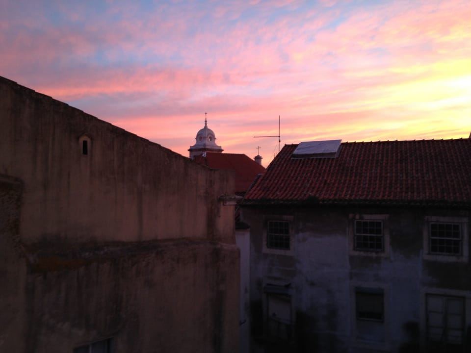 Sunset view from window. 