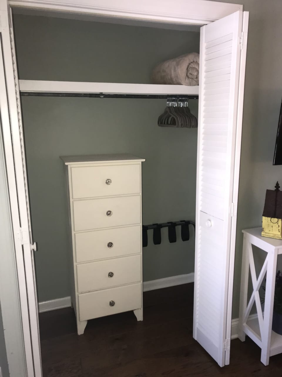 additional blankets and lots of high quality clothes hangers 