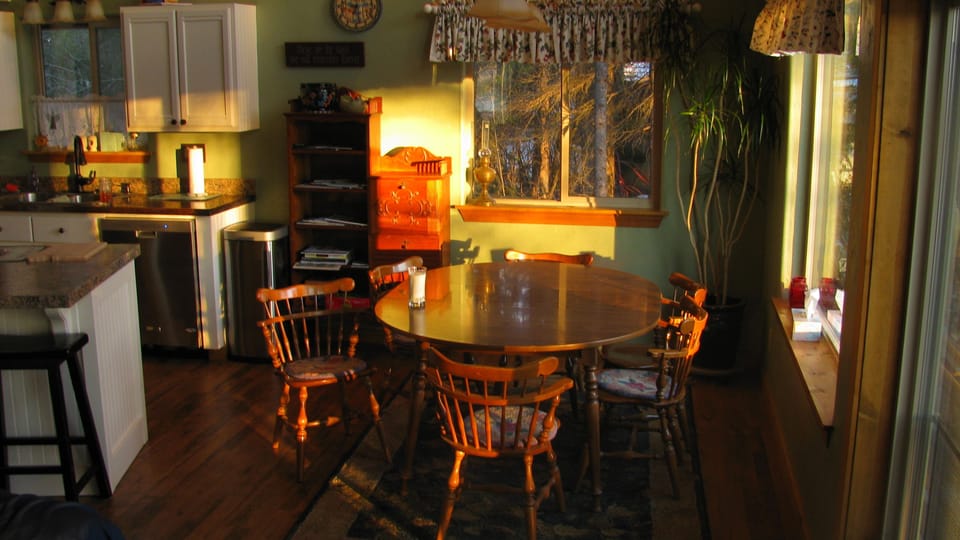 Sit in the sun as you sip your morning brew.