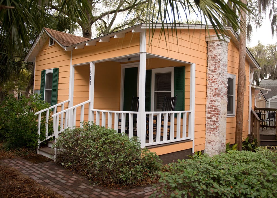 Enjoy a glass of wine or a cup of coffee in the rocker of our front porch
