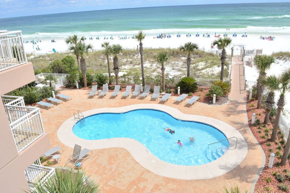 Balcony view of the pool
