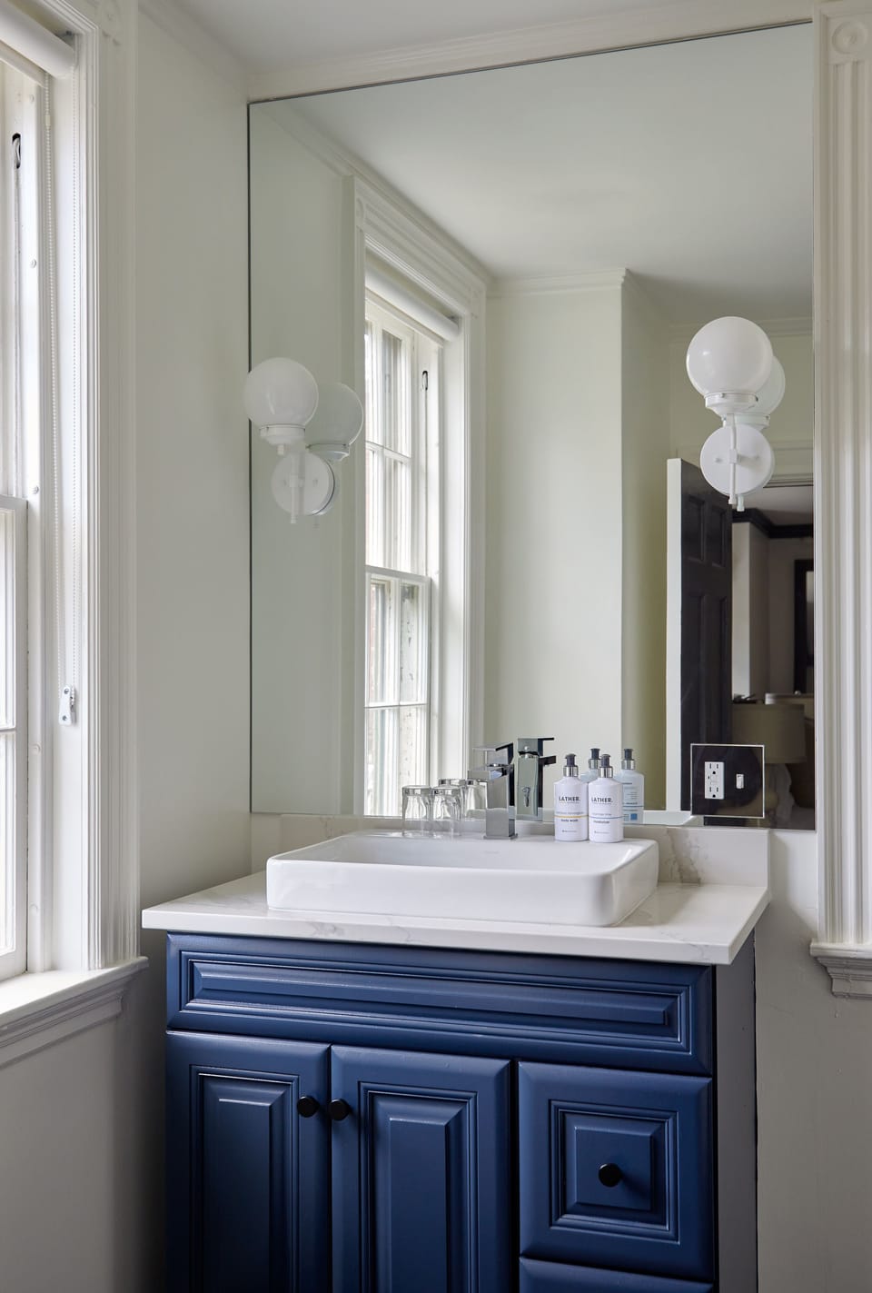 Event Records | Bathroom | Designer toiletries, hair dryer, bathrobes, towels