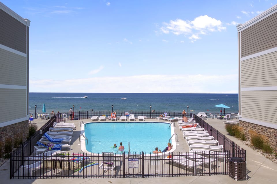 A heated, beachside pool is perfect if Lake Michigan is too cool or too rough!!