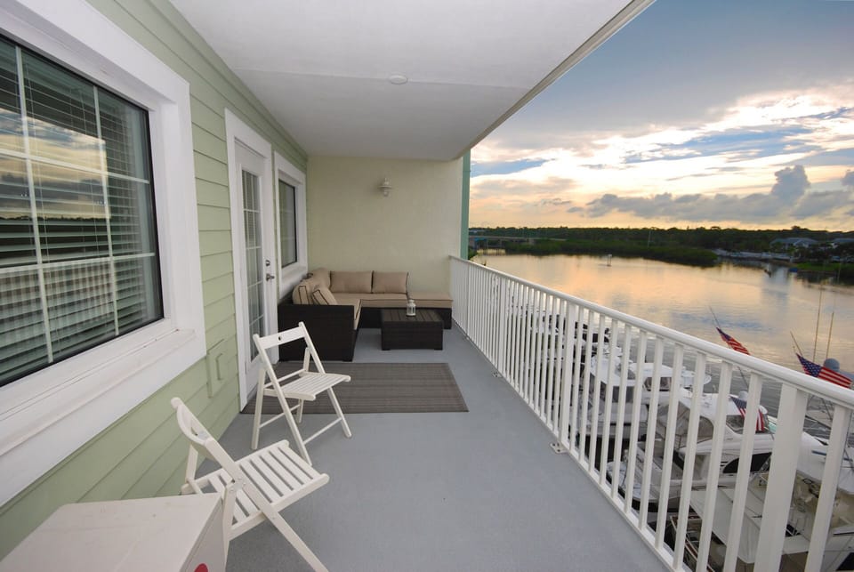 Balcony has a sectional which is amazing to sit and drink your morning coffee.