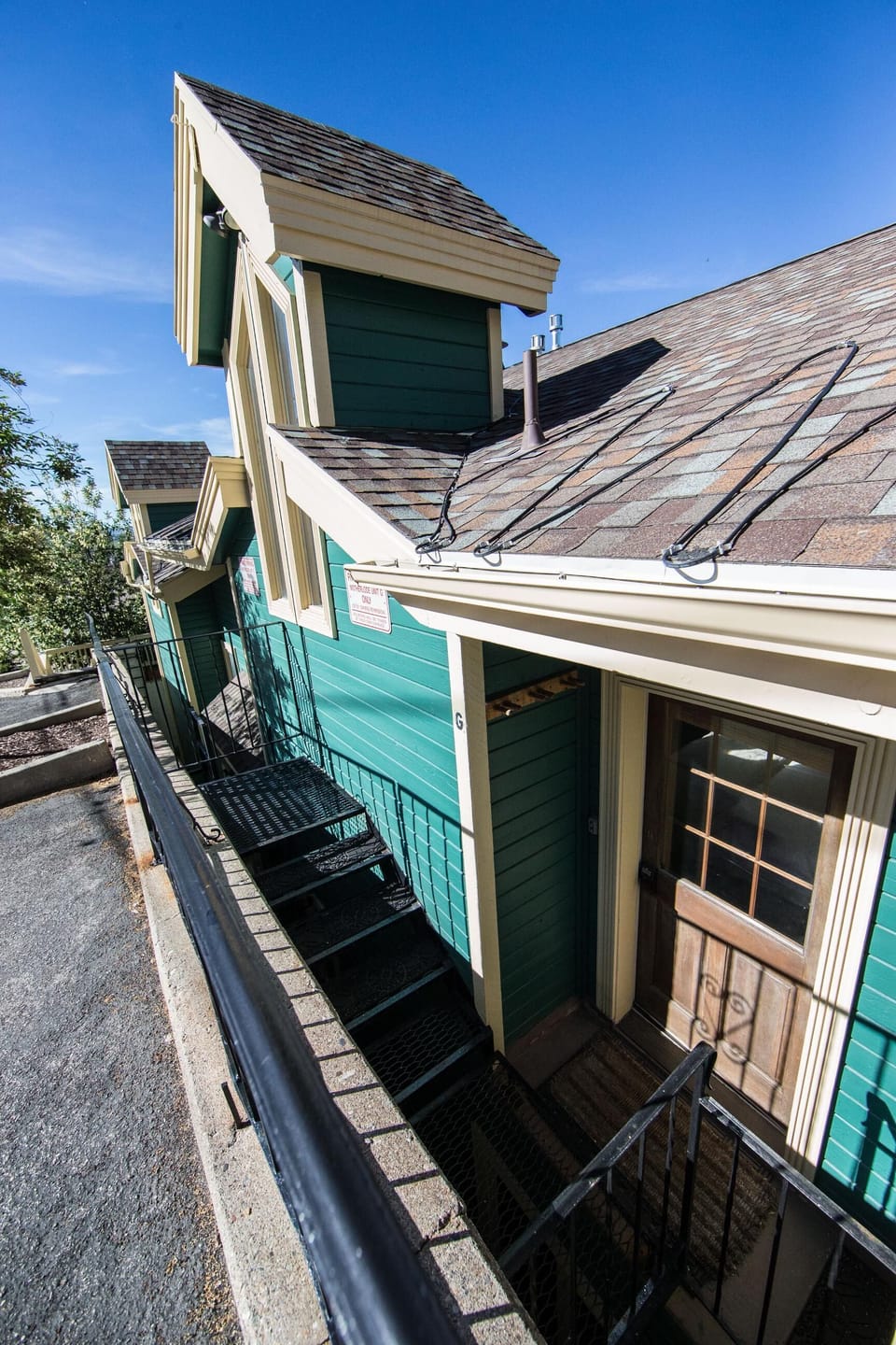 Stairway down to back door (5 steps).