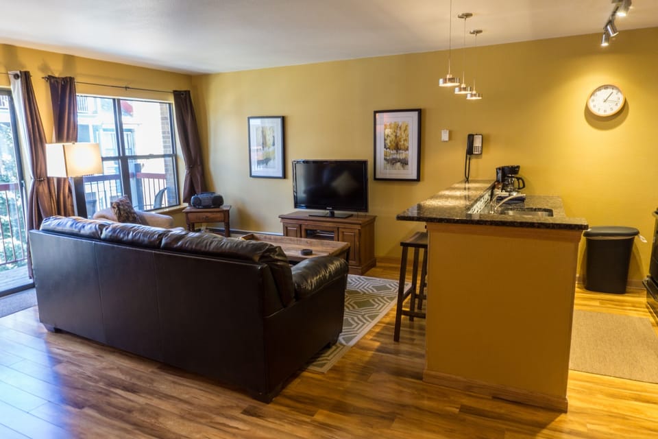 Condo, 2 Bedrooms | Living room | Flat-screen TV, fireplace, DVD player, computer