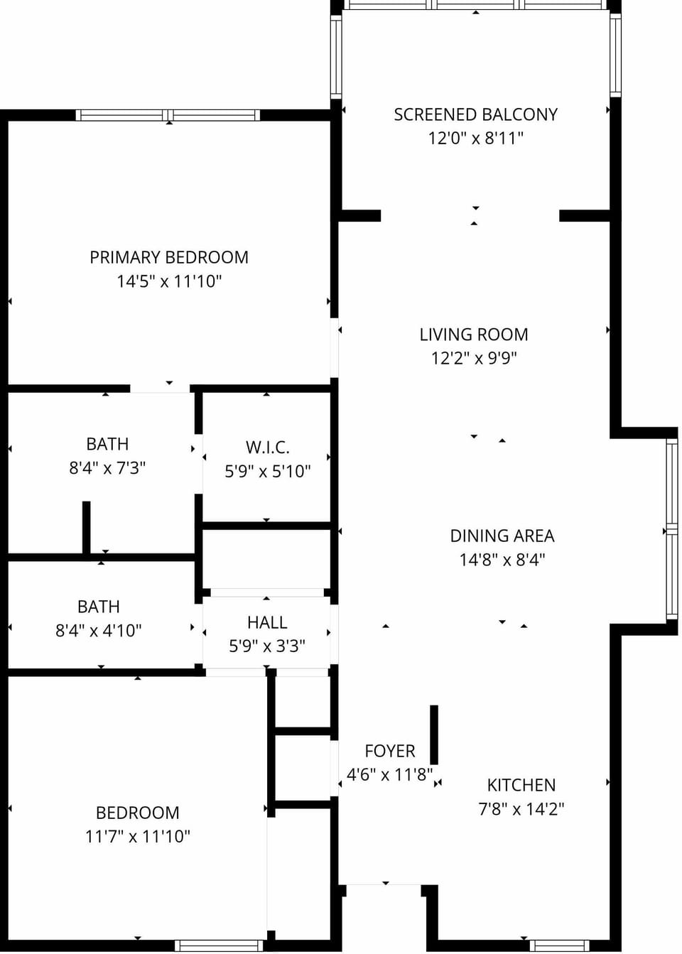 1100 Sq ft floor plan.  Condo sleeps 5