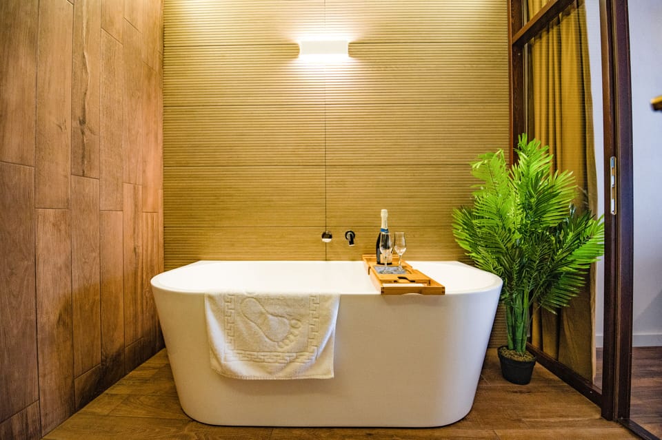 Deluxe Apartment | Bathroom | Free toiletries, hair dryer, towels