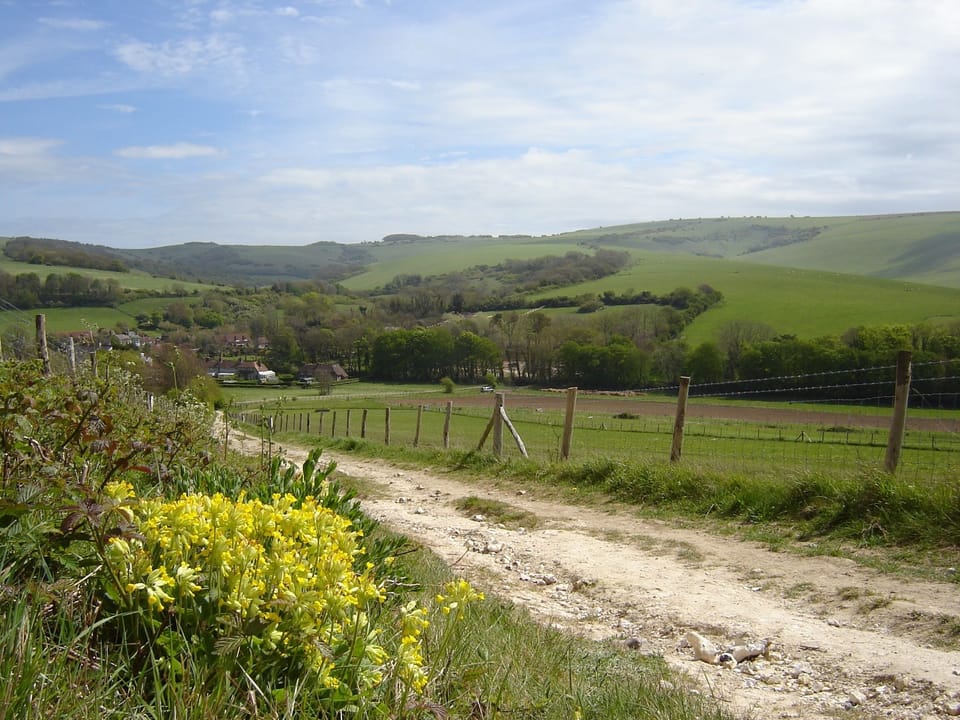 Spectacular scenery & views over Jevington from Friston Forest