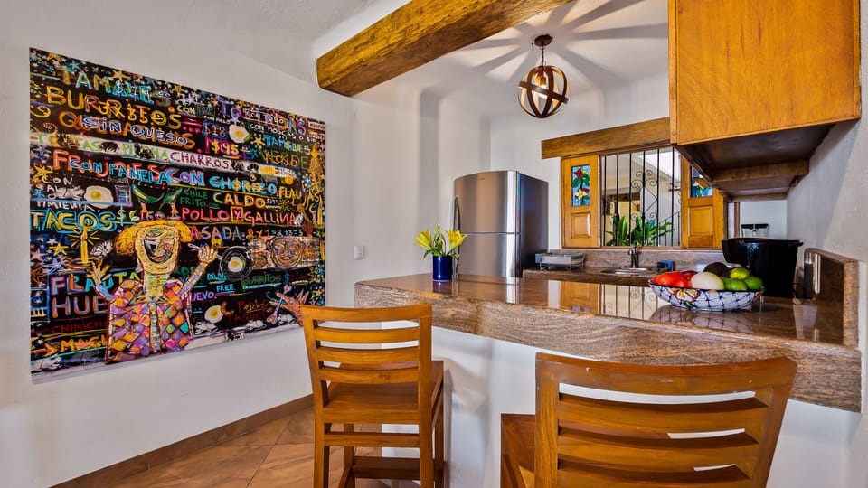 Artwork purchased from local galleries highlighting world famous Mexican artists